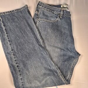 Harley-Davidson Boot Cut Med Wash Blue Jeans Mens 38Wx32L EUC Biker Motorcycle